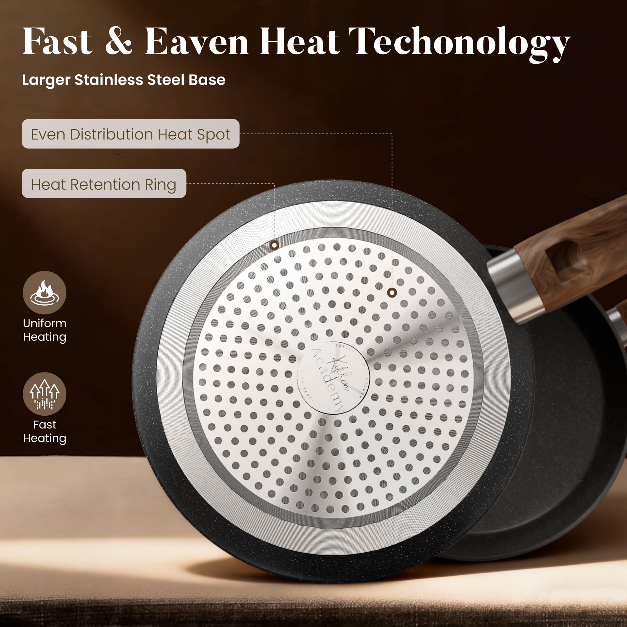 kitchen academy lot poele et casserole induction, set poele et casserole induction 12 pièces batterie de cuisine avec couvercle, revêtement antiadhésif kitchen academy lot poele et casserole induction, set poele et casserole induction 12 pièces batterie de cuisine avec couvercle, revêtement antiadhésif