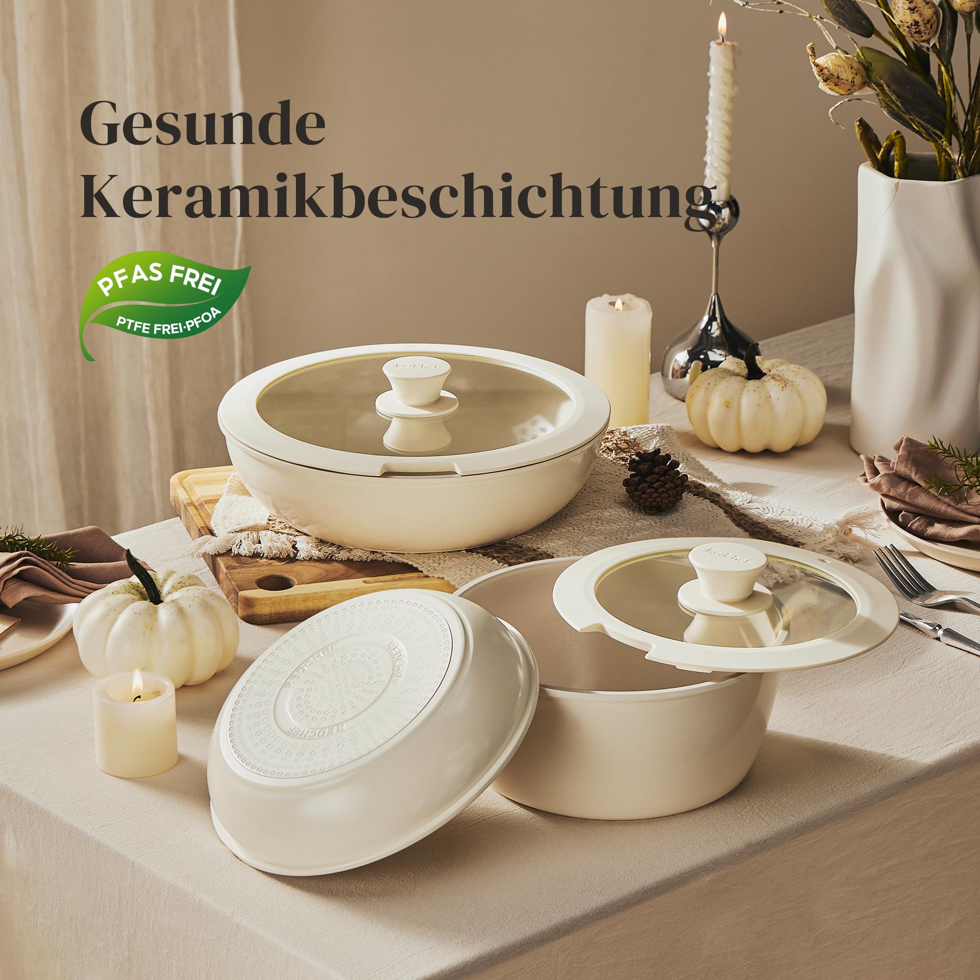 redchef poêles et casseroles, lot de16, batterie de cuisine antiadhésive en céramique pour le camping avec poignée amovible, non toxique, sans pfas, pfoa et ptfe, lavable au lave vaisselle et au four redchef poêles et casseroles, lot de16, batterie de cuisine antiadhésive en céramique pour le camping avec poignée amovible, non toxique, sans pfas, pfoa et ptfe, lavable au lave vaisselle et au four