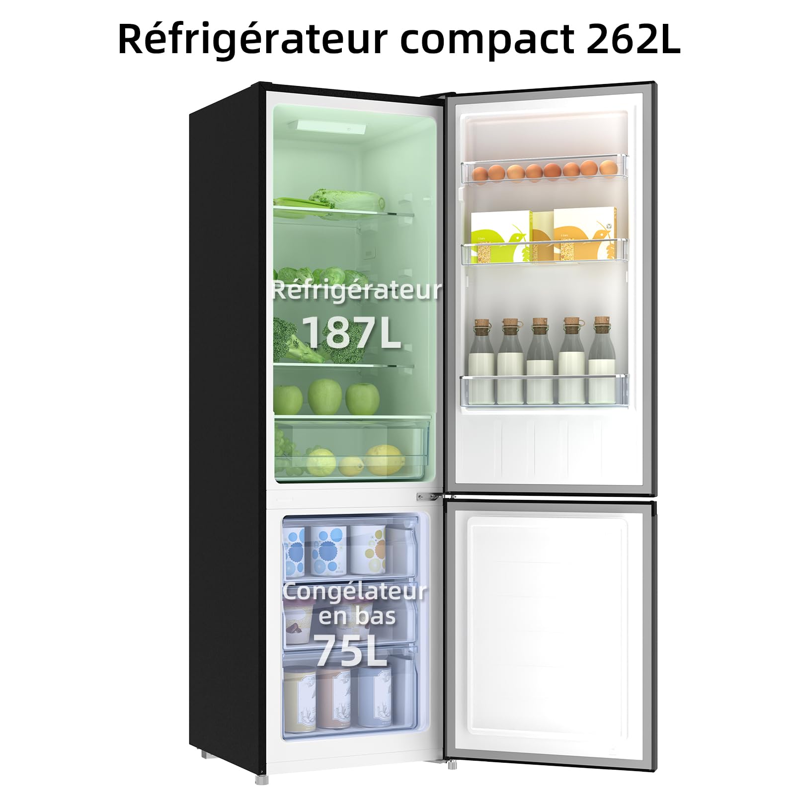 réfrigérateur fbm260l 262l (187+75), low frost, acier inoxydable, 12 ans de garantie sur le compresseur réfrigérateur fbm260l 262l (187+75), low frost, acier inoxydable, 12 ans de garantie sur le compresseur